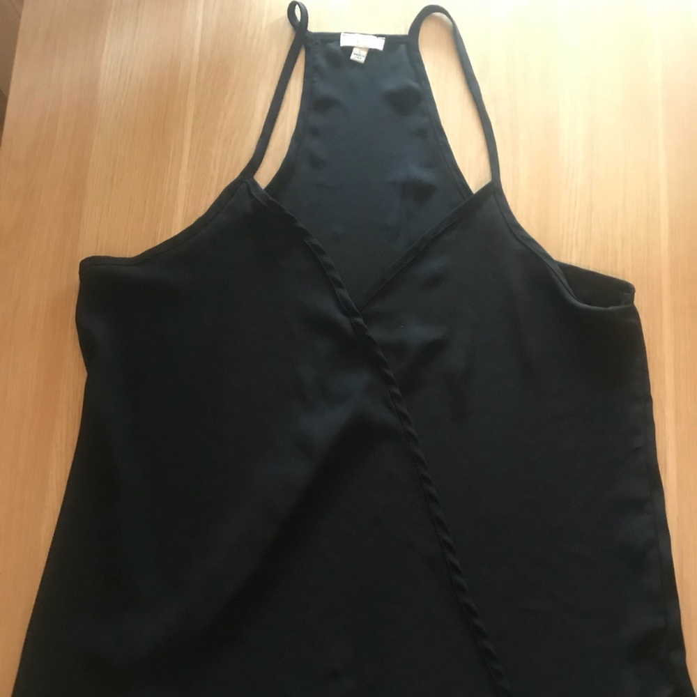 Lily white, black sheer blouse